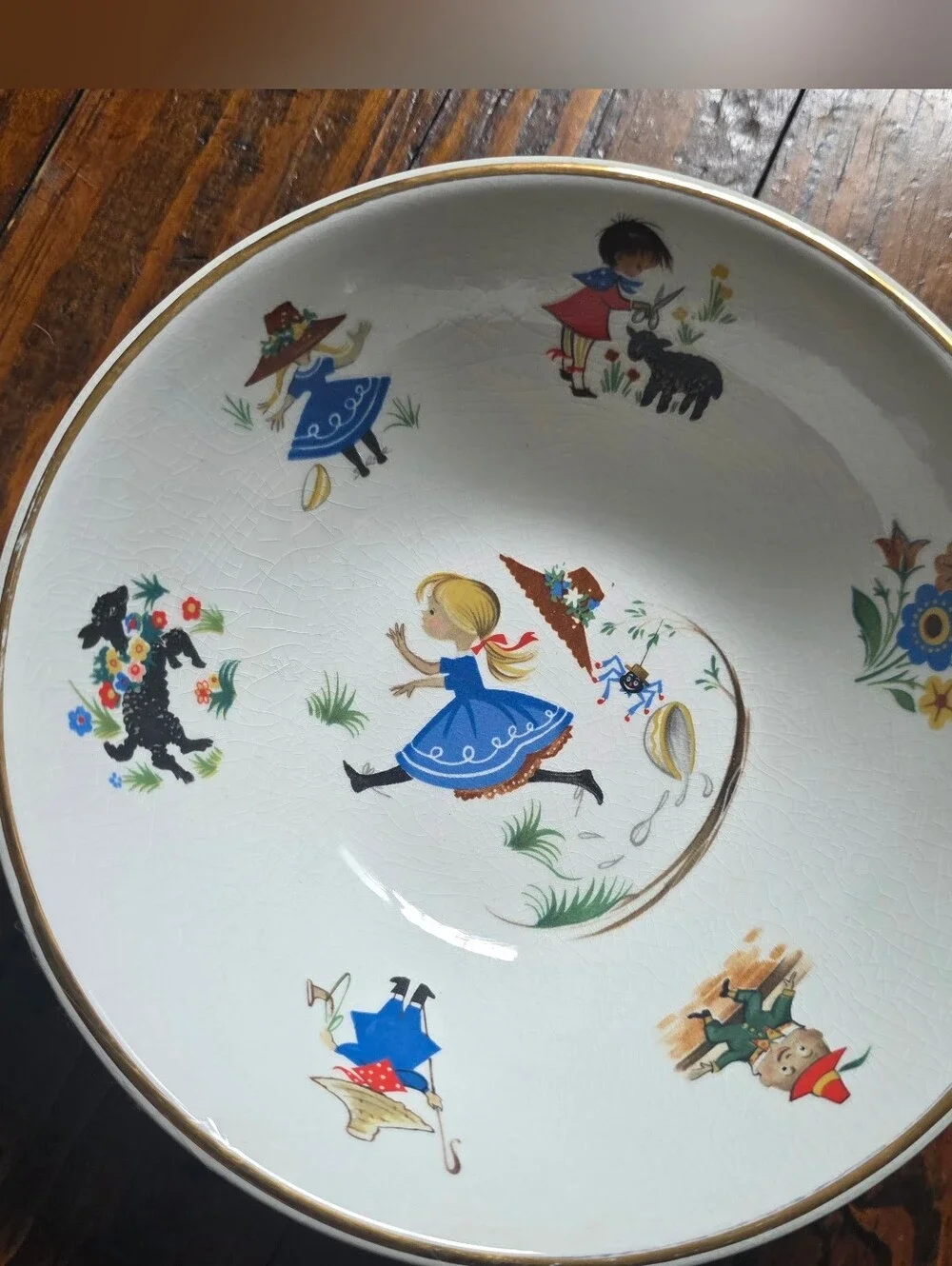 Vintage 1960s ARKLOW IRELAND IRONSTONE Children's NURSERY RHYME BOWLS